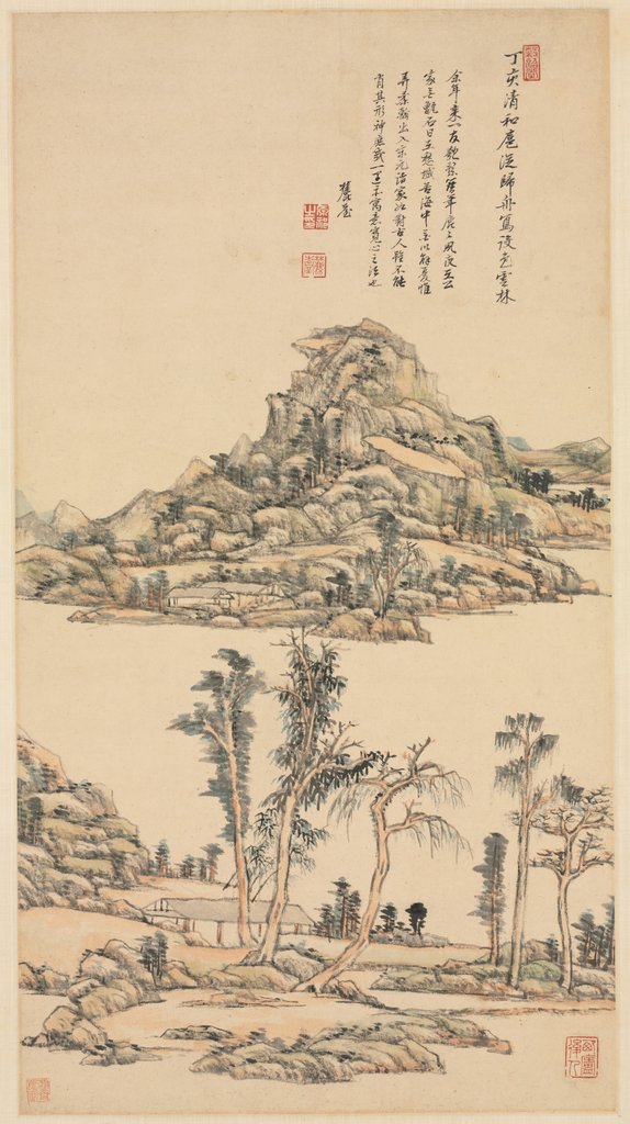 Detail of Landscape in the Color Style of Ni Zan, 1707 by Wang Yuanqi