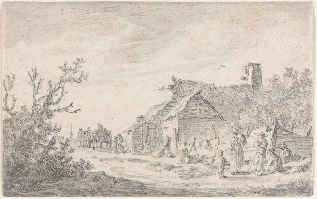 Detail of Landscape with a Cottage and Figures, 1653 by Jan van Goyen