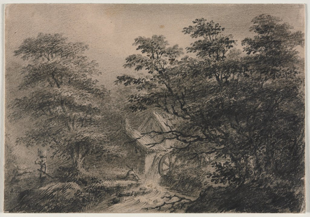 Detail of Landscape with a Mill by Charles Norris