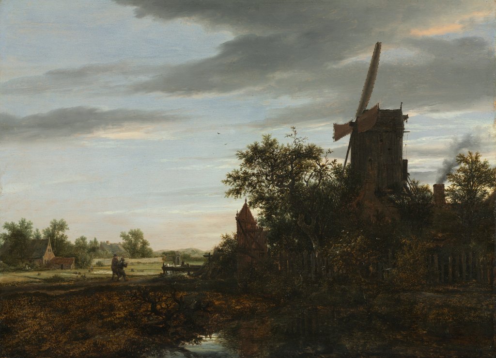 Detail of Landscape with a Windmill, 1646 by Jacob van Ruisdael