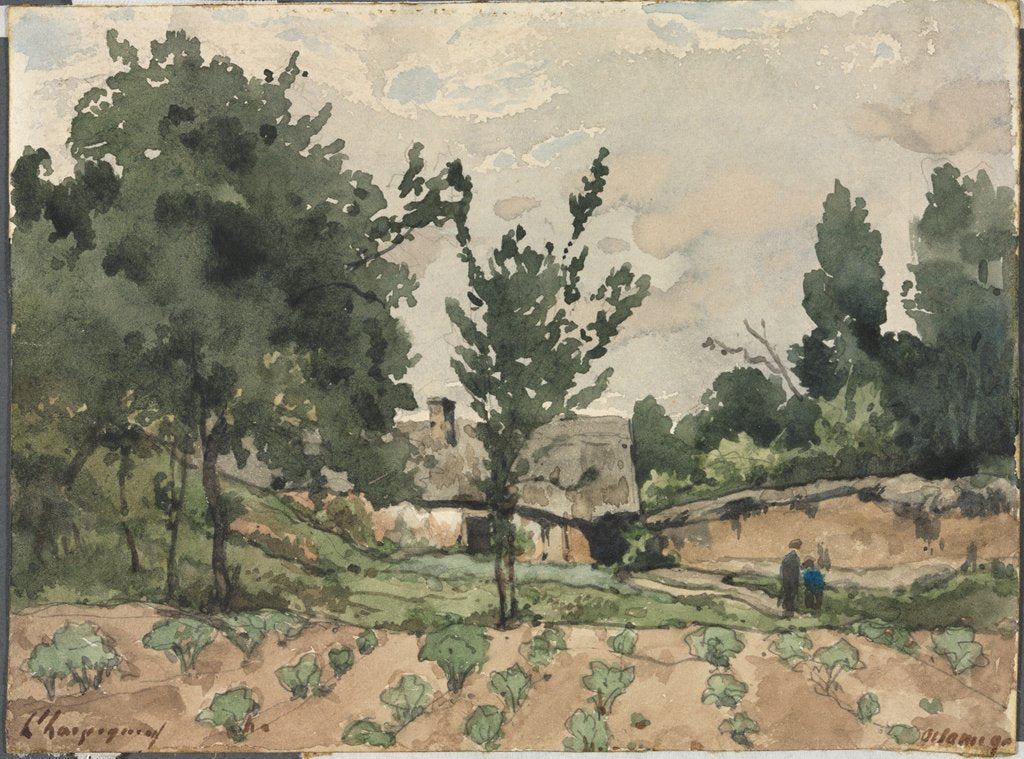 Detail of Landscape with Farmhouse, 1892 by Henri Joseph Harpignies