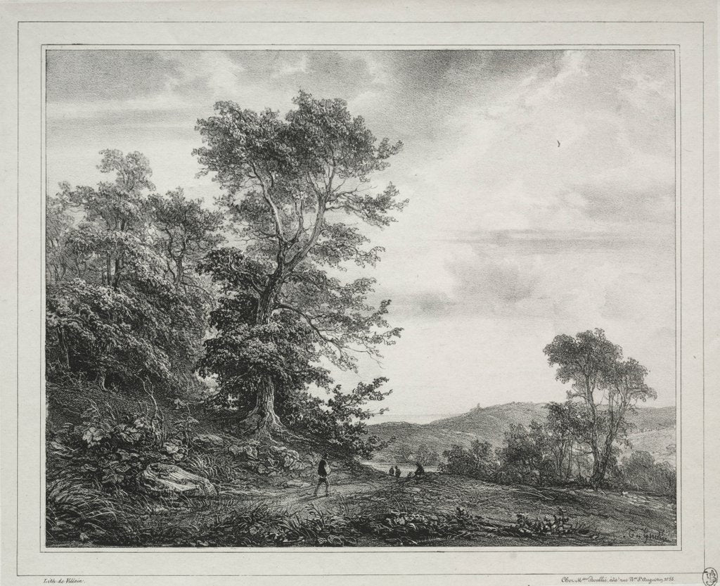 Detail of Landscape with Figures, 1817 by Théodore Gudin