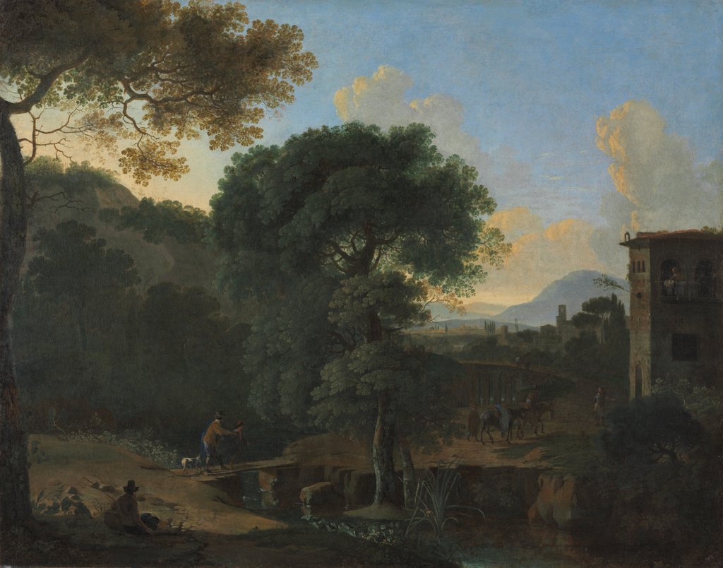 Detail of Landscape with Travelers, 1630s by Herman van Swanevelt