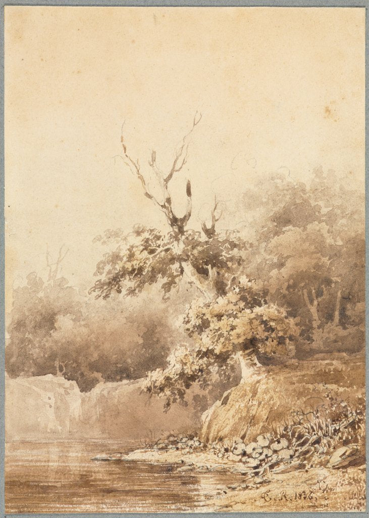 Detail of Landscape, 1836 by Théodore Rousseau