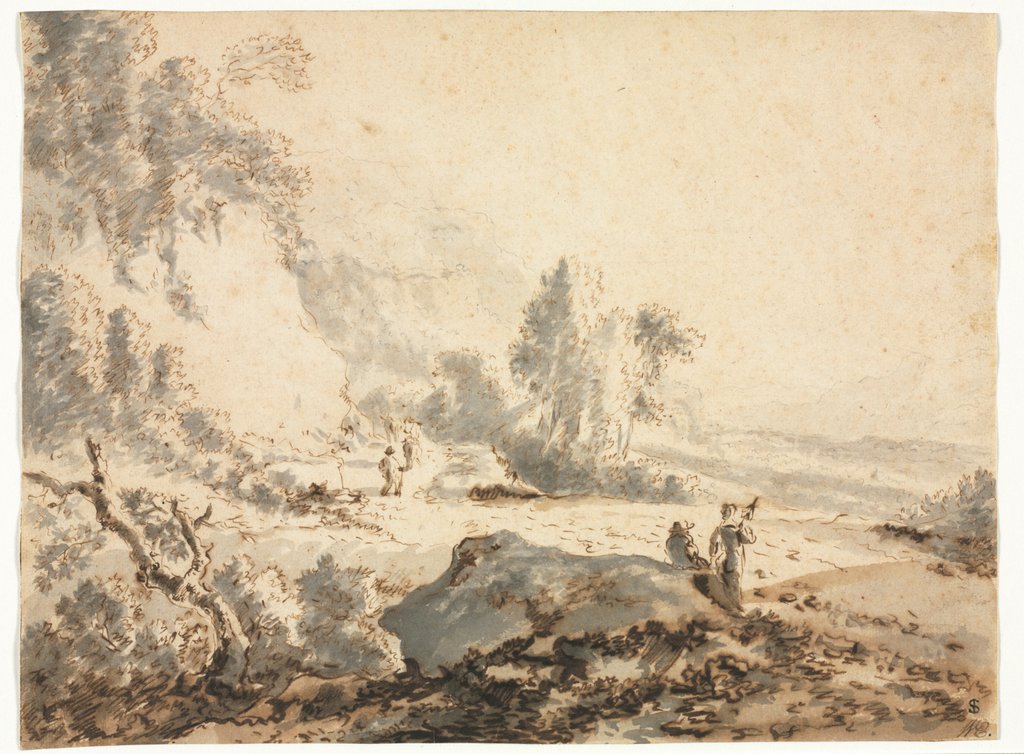 Detail of Landscape, 18th century by Anonymous