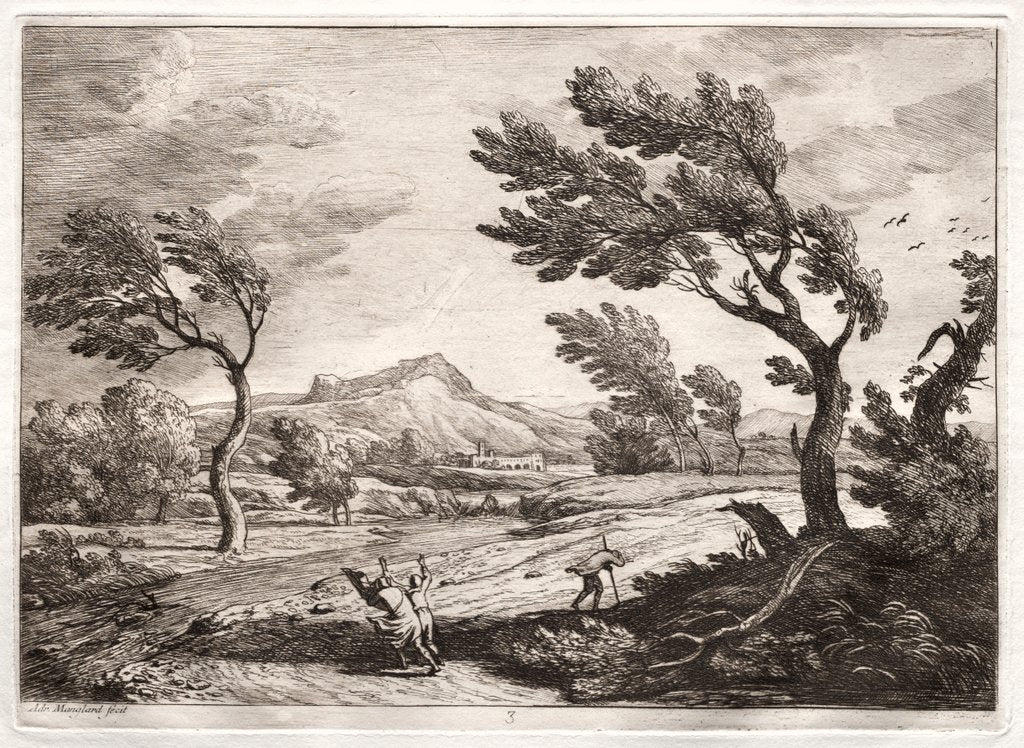 Detail of Landscape by Adrien Manglard