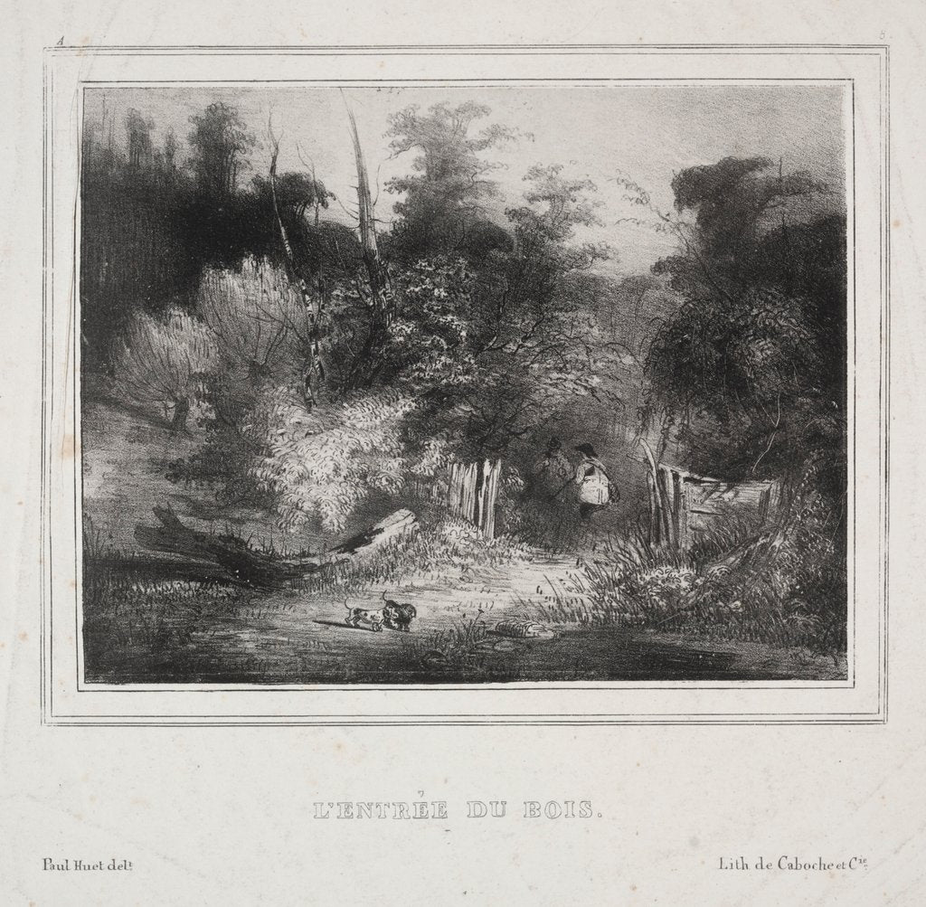 Detail of Landscapes: The Entrance of a Forest, 1829 by Paul Hüet