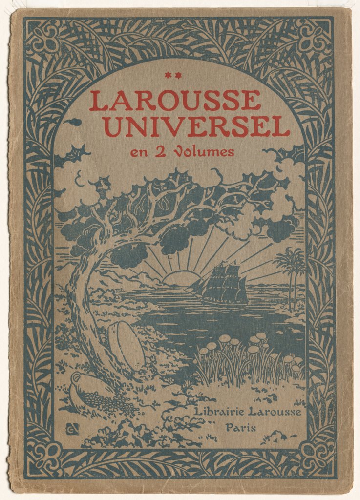 Detail of Larousse Universal: Cover by Georges Auriol; Librarie Larousse