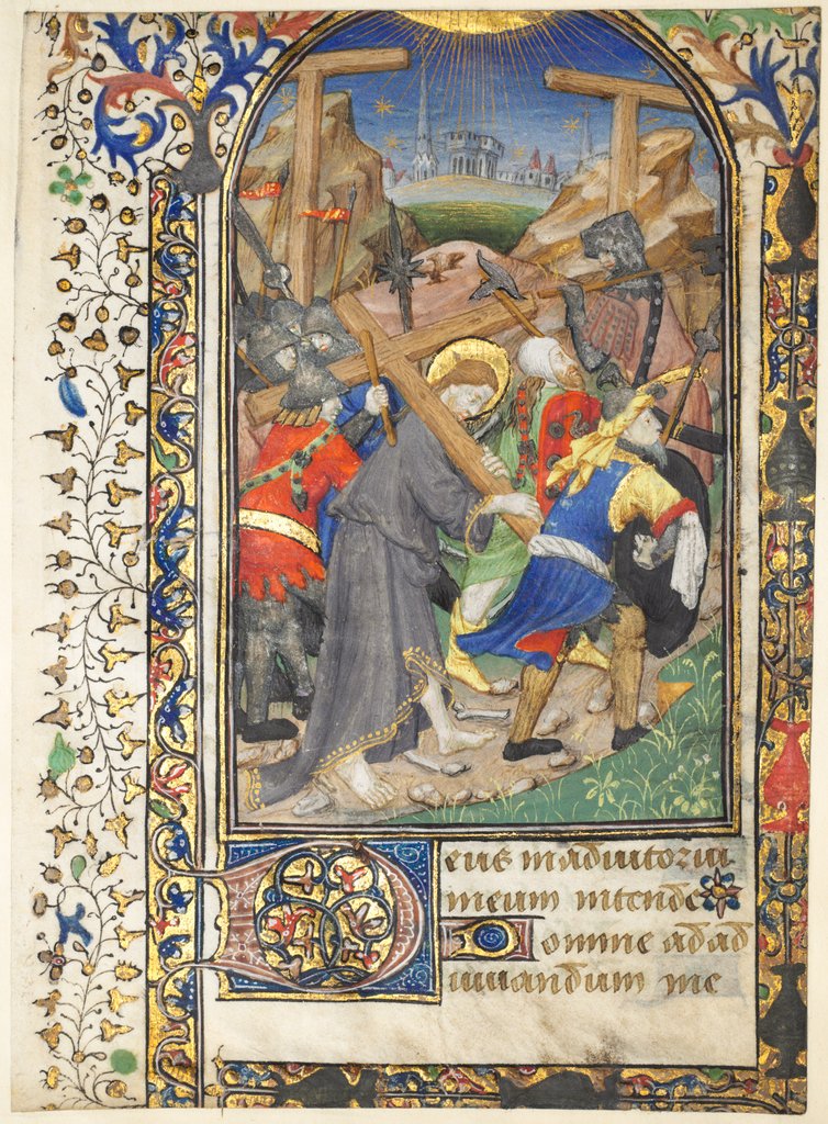 Detail of Leaf Excised from the Tarleton Hours: Christ Carrying the Cross, c. 14 by Unknown