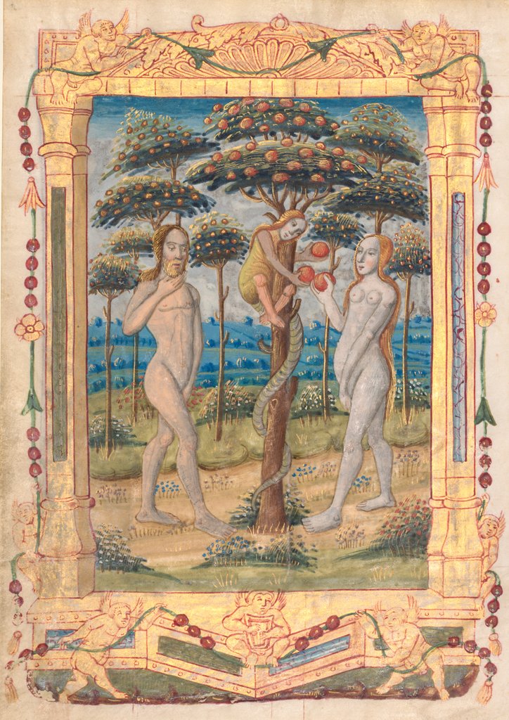 Detail of Leaf from a Book of Hours: Adam and Eve and the Fall of Man…, c. 1510 by Unknown