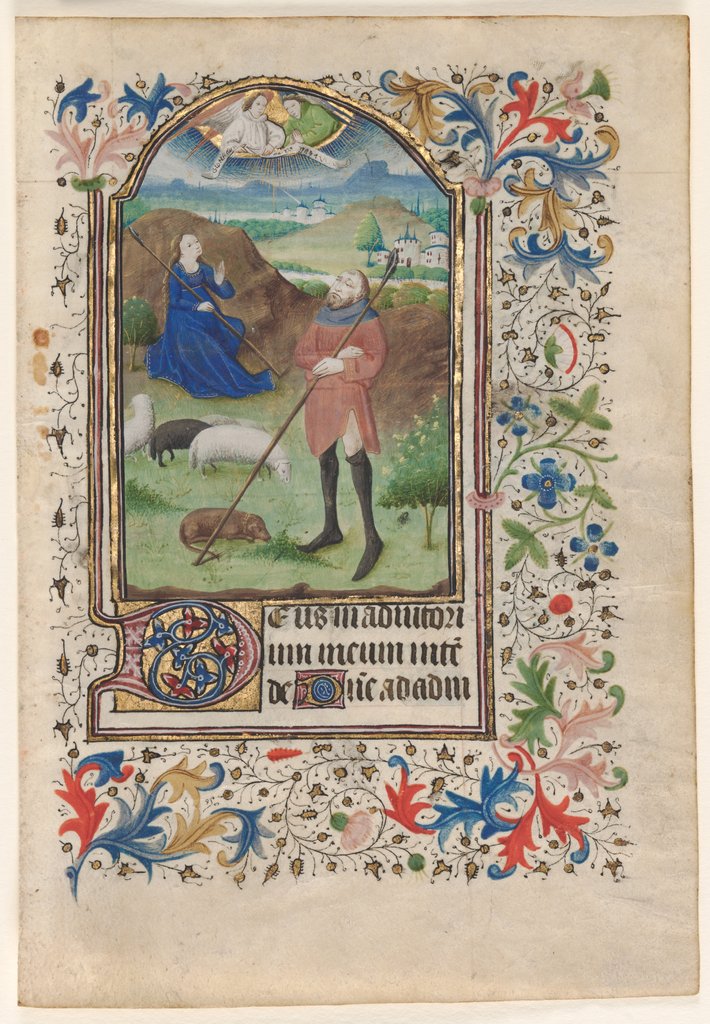 Detail of Leaf from a Book of Hours: Annunciation to the Shepherds, c. 1460 by Unknown