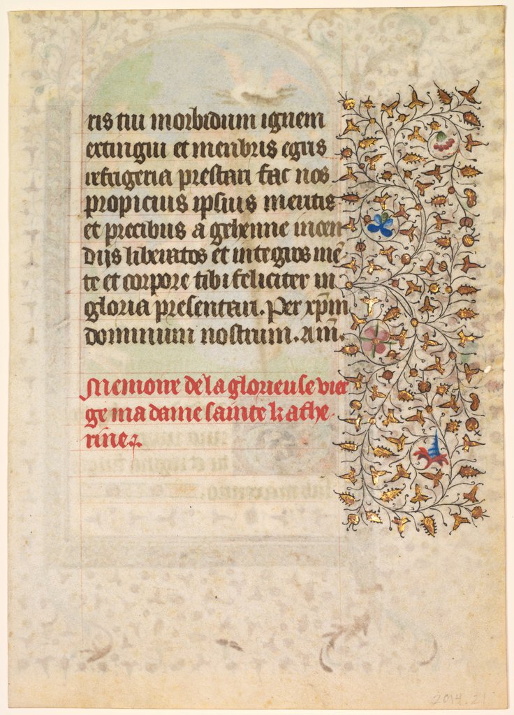 Detail of Leaf from a Book of Hours: Text, c. 1415 by Boucicaut Master