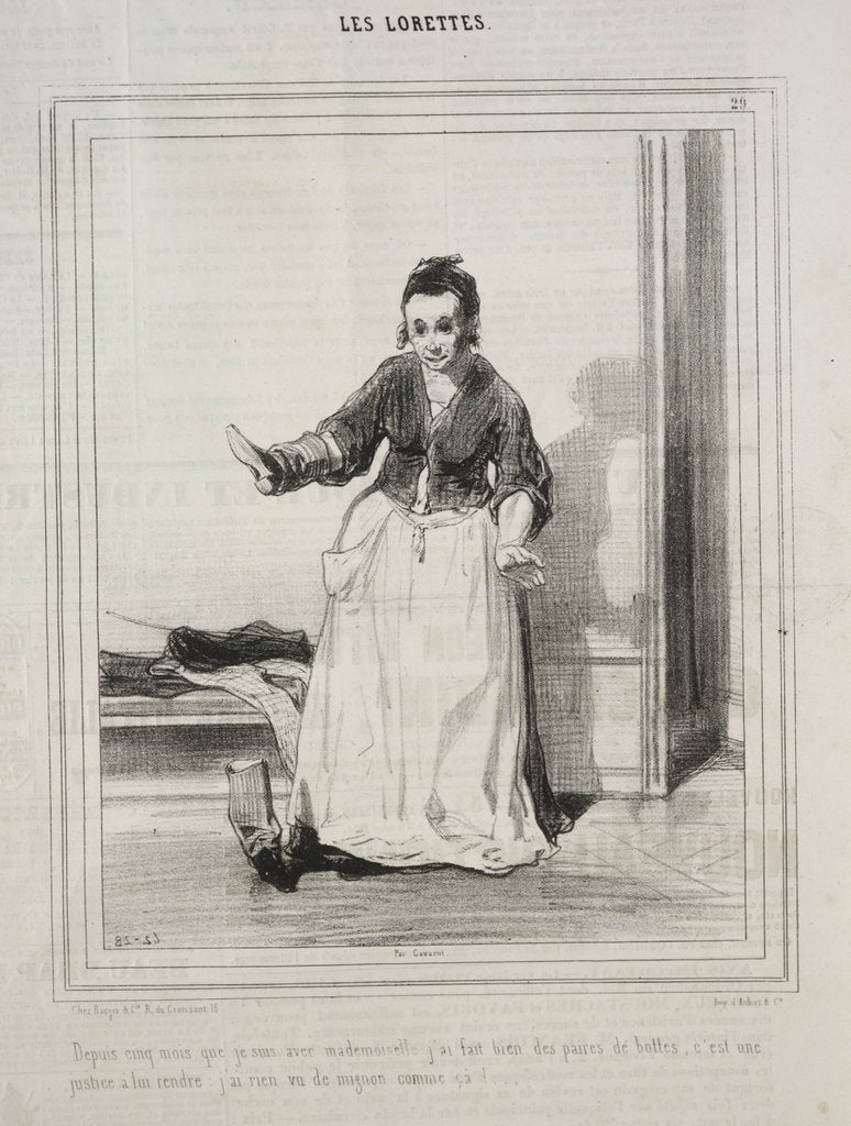 Detail of Les Lorettes, 1842 by Paul Gavarni