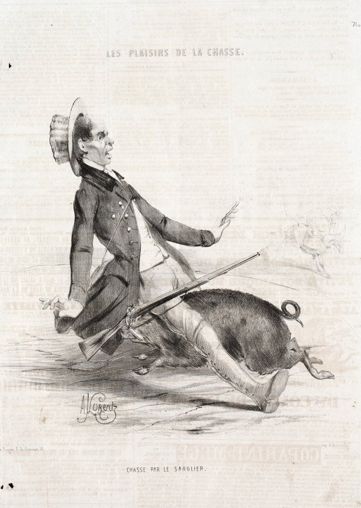 Detail of Les Plaisirs de la chasse: Chasse par le sanglier, 1842 by Alade Joseph Lorentz