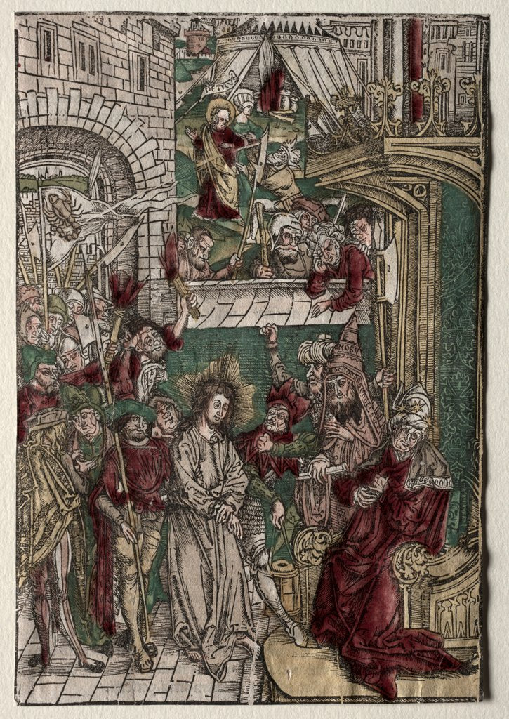 Detail of Life of Christ: Christ before Pilate, 1400s by Unknown