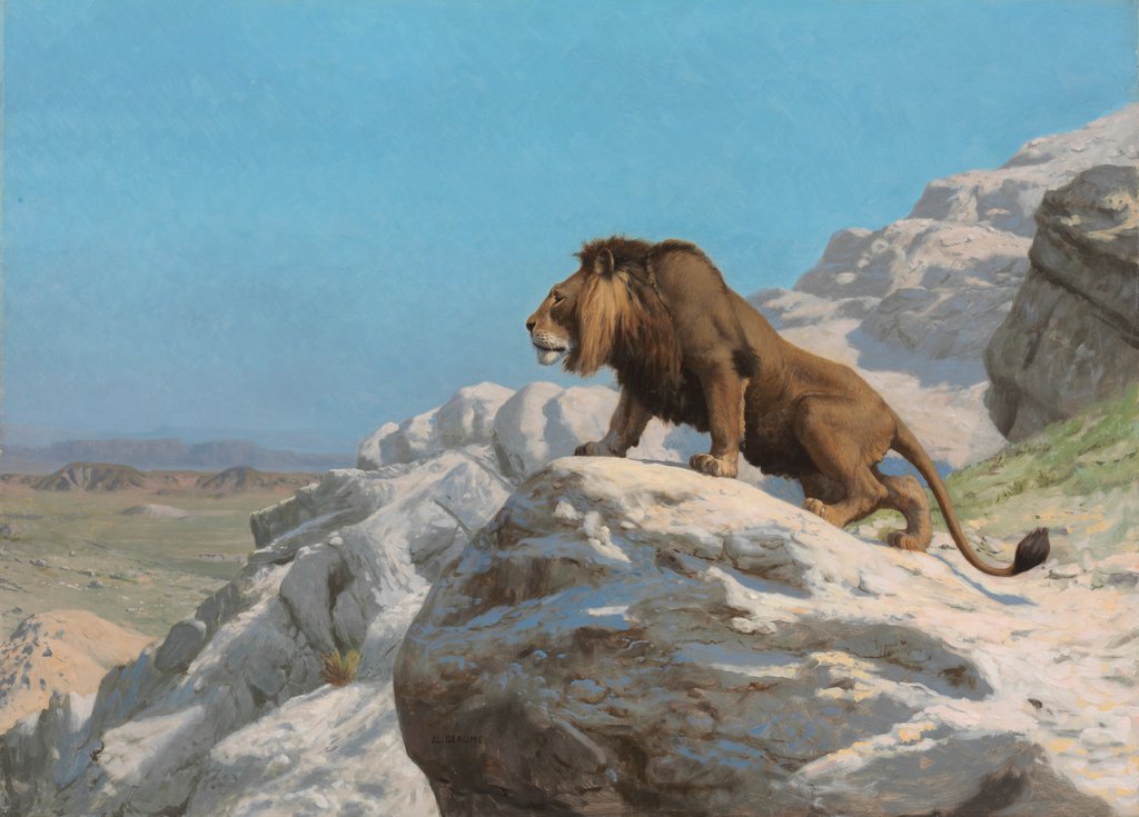 Detail of Lion on the Watch, c. 1885 by Jean-Léon Gérôme