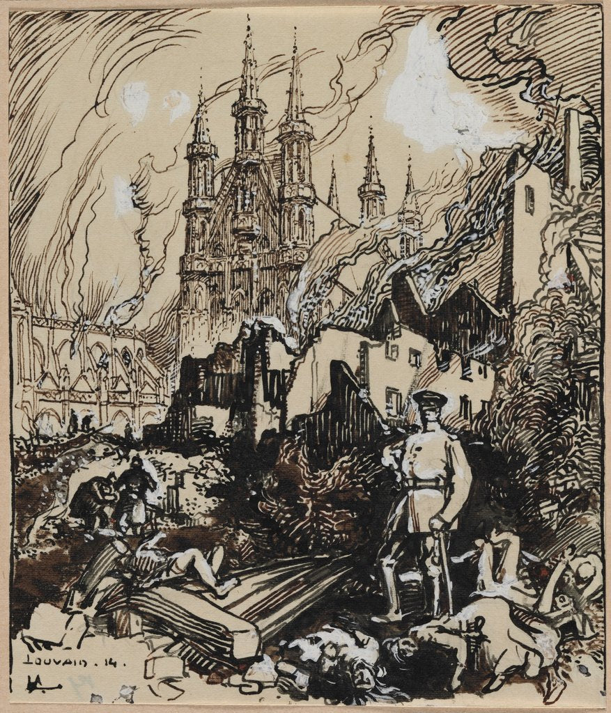Detail of Louvain, 1914 by Auguste Louis Lepère