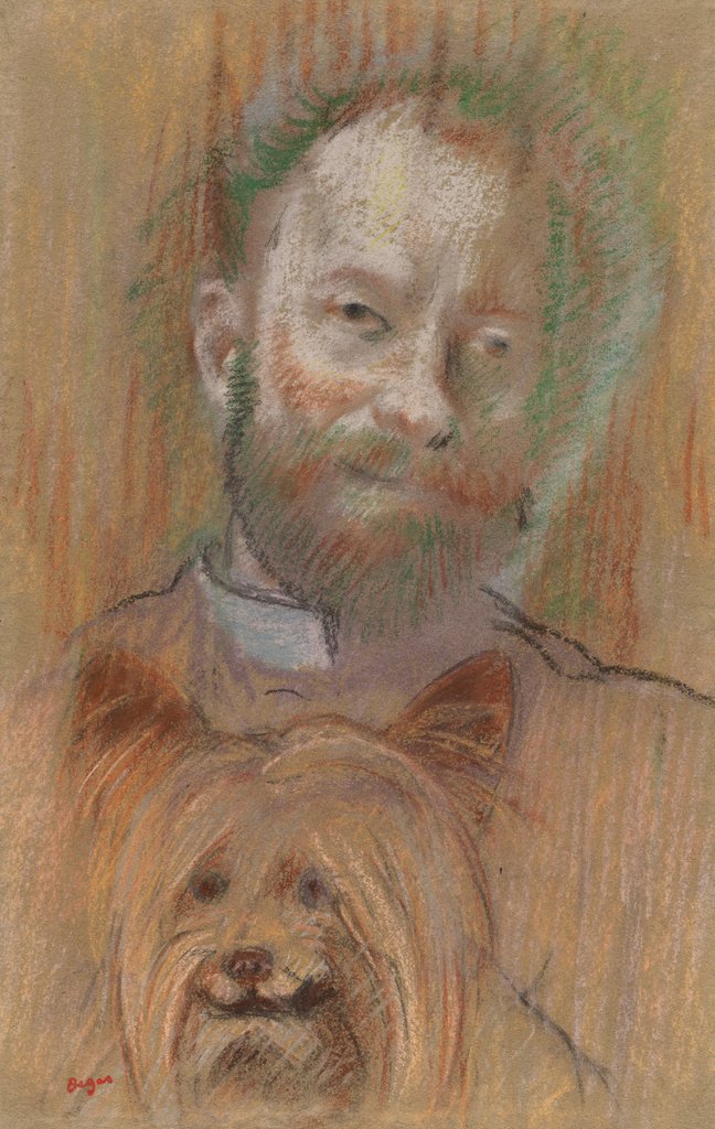 Detail of Ludovic Lepic Holding His Dog, 1889 by Edgar Degas