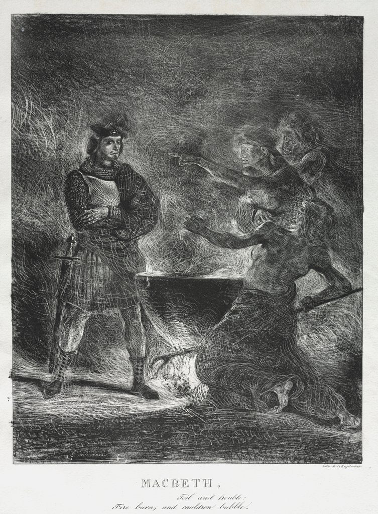 Detail of Macbeth Consulting the Witches, 1825 by Eugène Delacroix