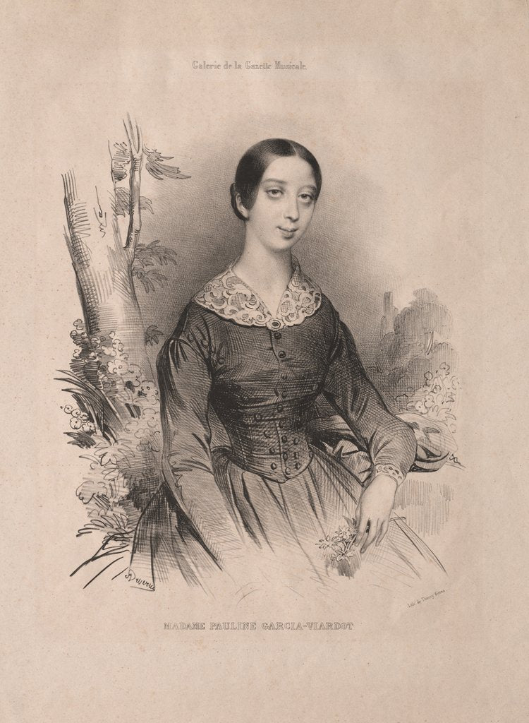 Detail of Madam Pauline Garcia-Viardot, 1840 by Achille Devéria
