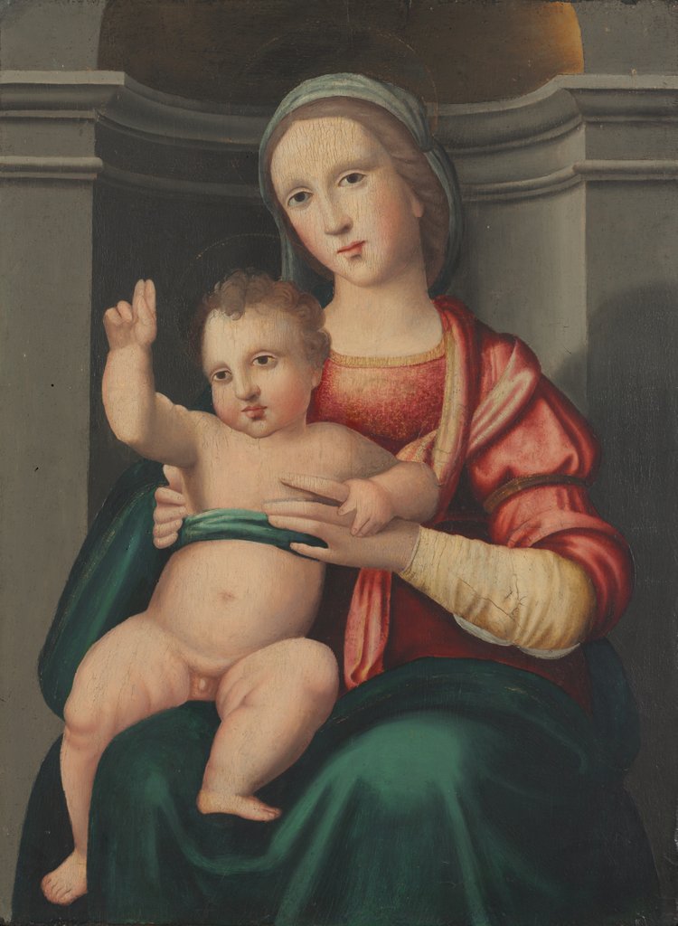 Detail of Madonna and Child in a Niche, c. 1520s by Antonio del Ceraiolo (attributed to)