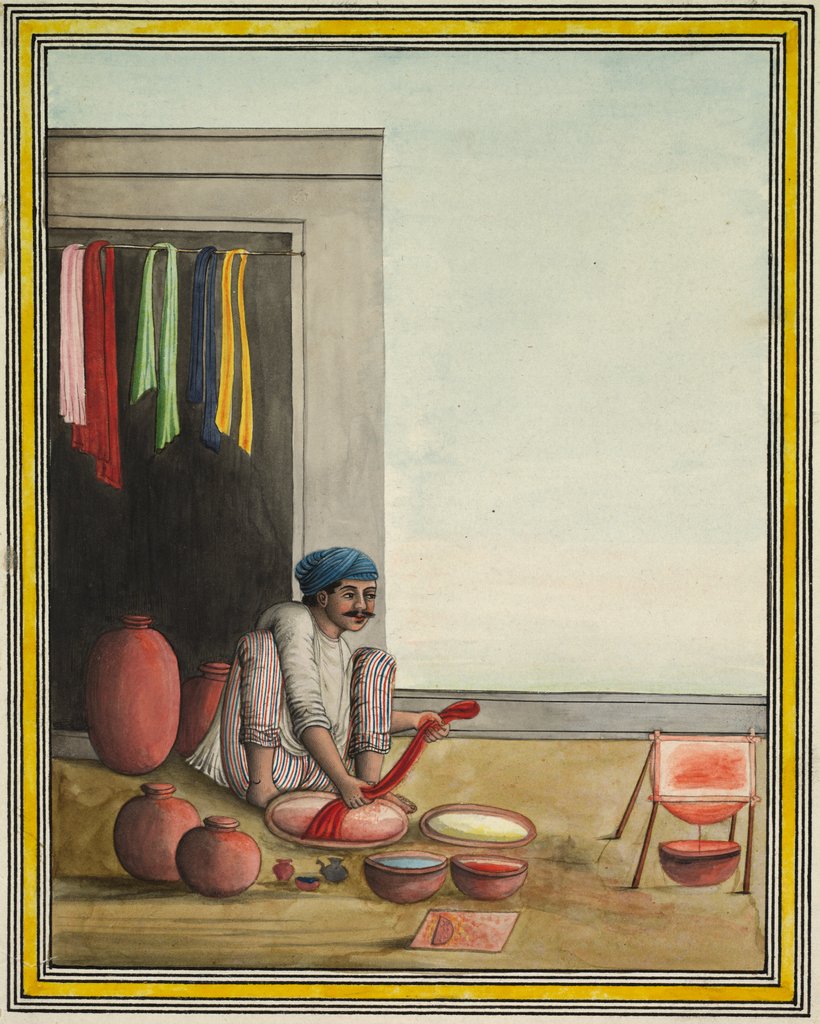 Detail of Man Dyeing Cloth, early 1830's by Unknown
