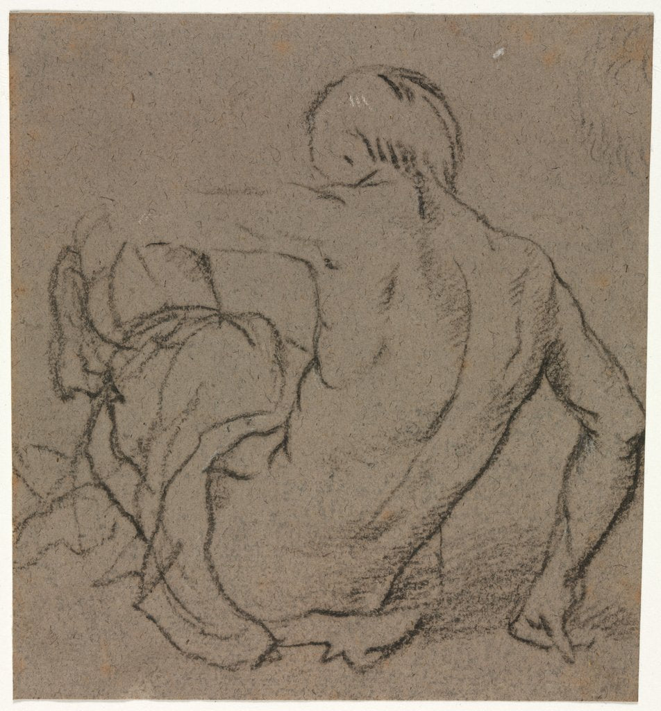 Detail of Man Seated on the Ground, Seen from Behind, 1500s by Unknown