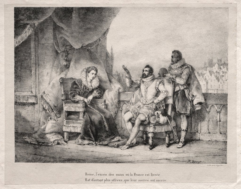 Detail of Marie de Medici and Henry IV of France by Horace Vernet