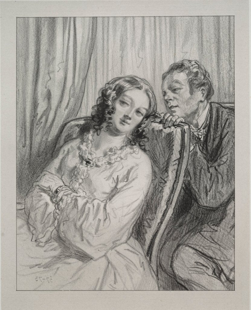 Detail of Masques et visages: Par-ci, par-la: Mame Beauminet, ta majeste…, 1857-58 by Paul Gavarni