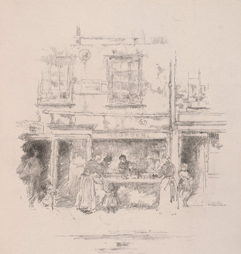 Detail of Maunder's Fish Shop, Chelsea, 1890 by James McNeill Whistler