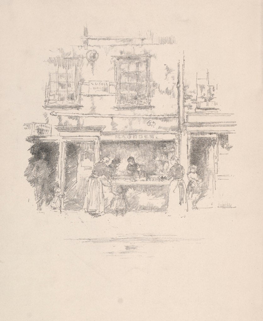 Detail of Maunder's Fish Shop, Chelsea, 1890 by James McNeill Whistler