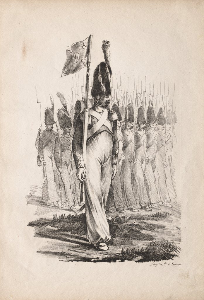 Detail of Military Costumes: Carabiners Sargent, General Guide, 1817-1818 by Nicolas Toussaint Charlet