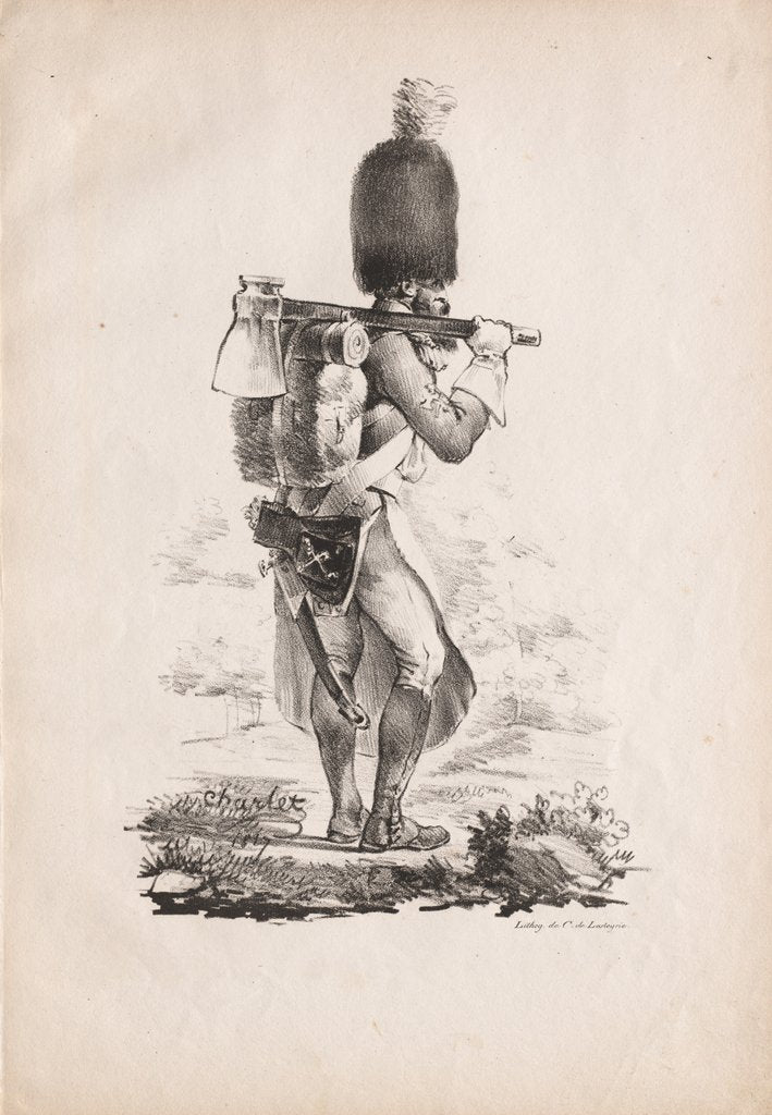 Detail of Military Costumes: Infantry Sapper, 1817-1818 by Nicolas Toussaint Charlet