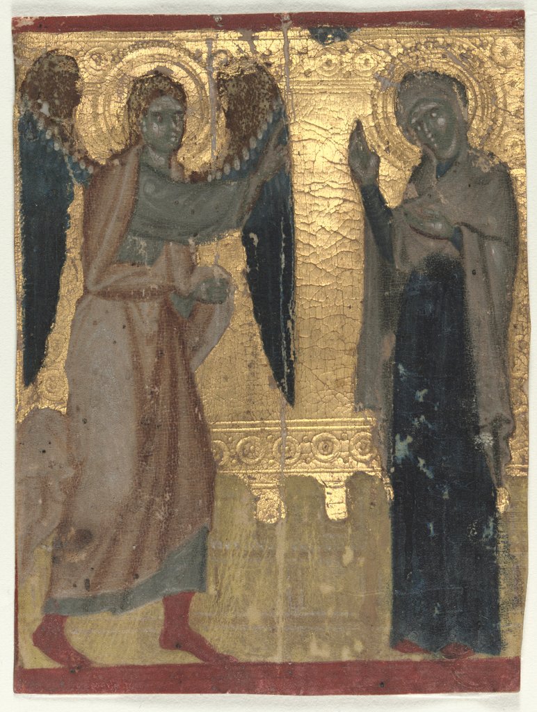 Detail of Miniature Excised from a Book of Hours: The Annunciation, late 1200s by Unknown