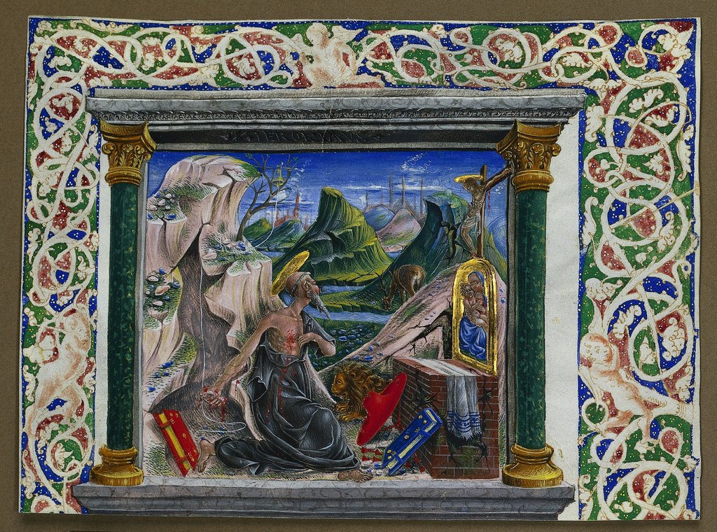 Detail of Miniature Excised from a Manuscript: St. Jerome in the Wilderness, c. 1500 by Unknown