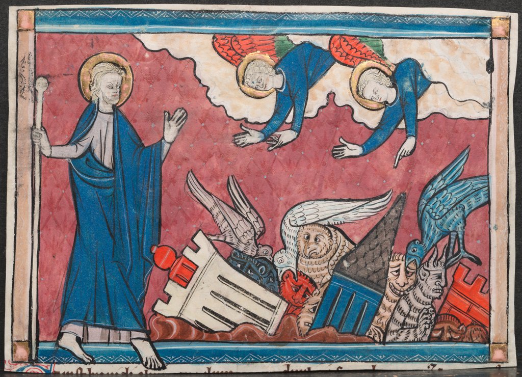 Detail of Miniature from a Manuscript of the Apocalypse: The Fall of Babylon, c. 1295 by Unknown