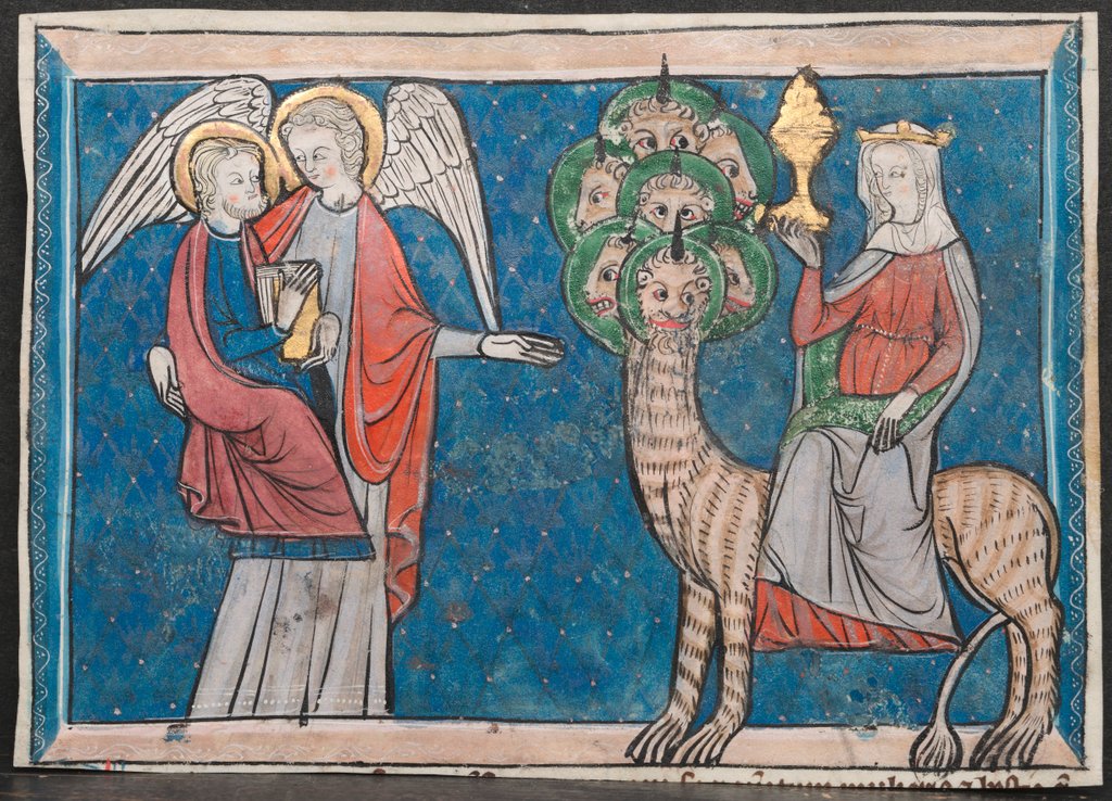 Detail of Miniature from a Manuscript of the Apocalypse: The Woman upon the Scarlet Beast, c. 1295 by Unknown