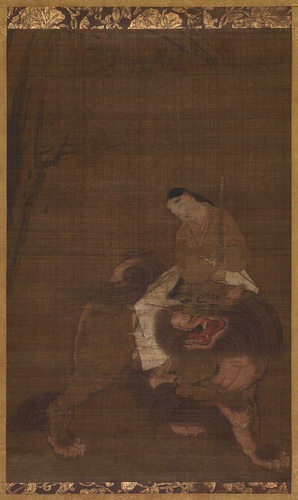 Detail of Monju as a Child Riding on a Lion, 1392-1573 by Unknown