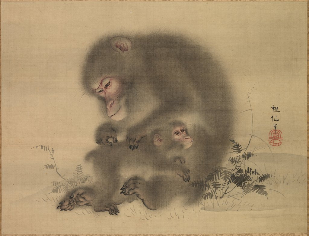 Detail of Monkeys, late 18th-early 19th century by Mori Sosen