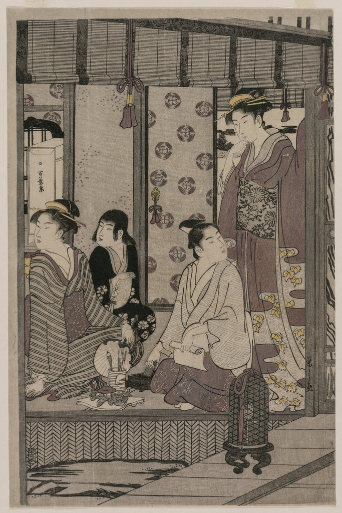 Detail of Morning Glory, c. 1790 by Ch?bunsai Eishi