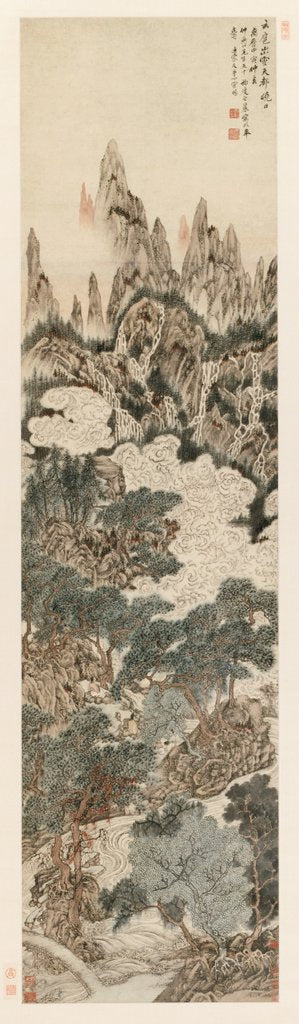 Detail of Morning Sun over the Heavenly Citadel Peak, 1614 by Ding Yunpeng