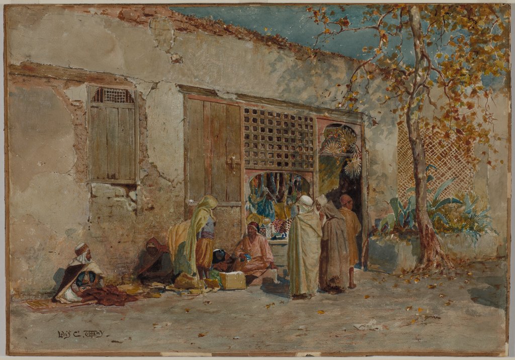 Detail of Moroccan Scene, c. 1871 by Louis Comfort Tiffany