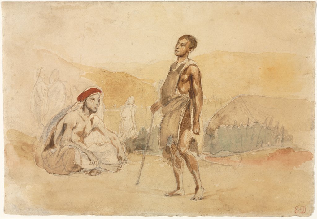 Detail of Moroccans in the Countryside, 1832 by Eugène Delacroix
