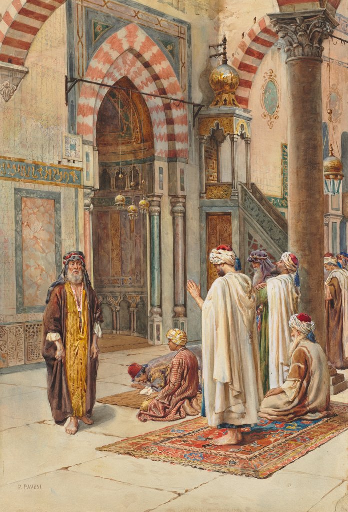 Detail of Moslems at Prayer, late 1800s-early 1900s by P. Pavesi