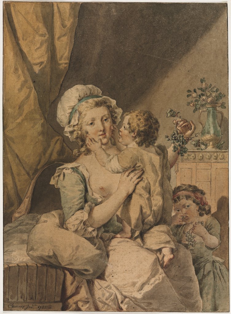Detail of Mother with Two Children, 1788 by Henri Chevaux