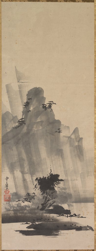 Detail of Mountain and River in Storm, first half of 17th century by Hirowatari Setsuzan