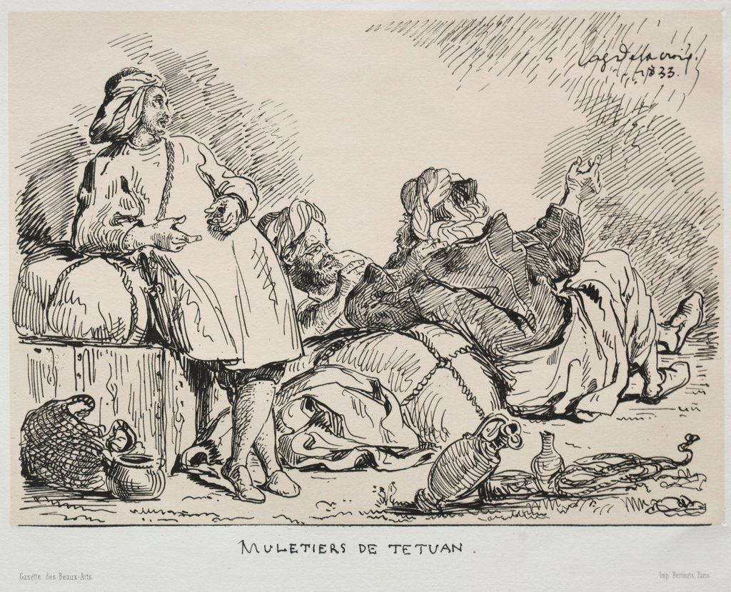 Detail of Muleteers of Tétuan, 1833 by Eugène Delacroix; Bertauts