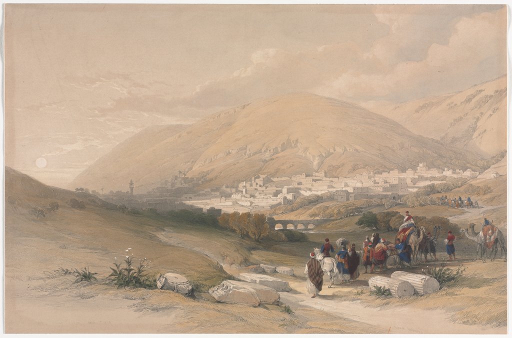 Detail of Nablus Ancient Shechem, 1839 by David Roberts