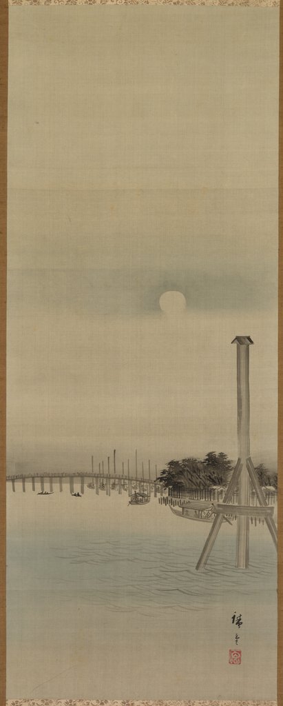 Detail of Night Scene on the Sumida River, 1800s by Ando Hiroshige