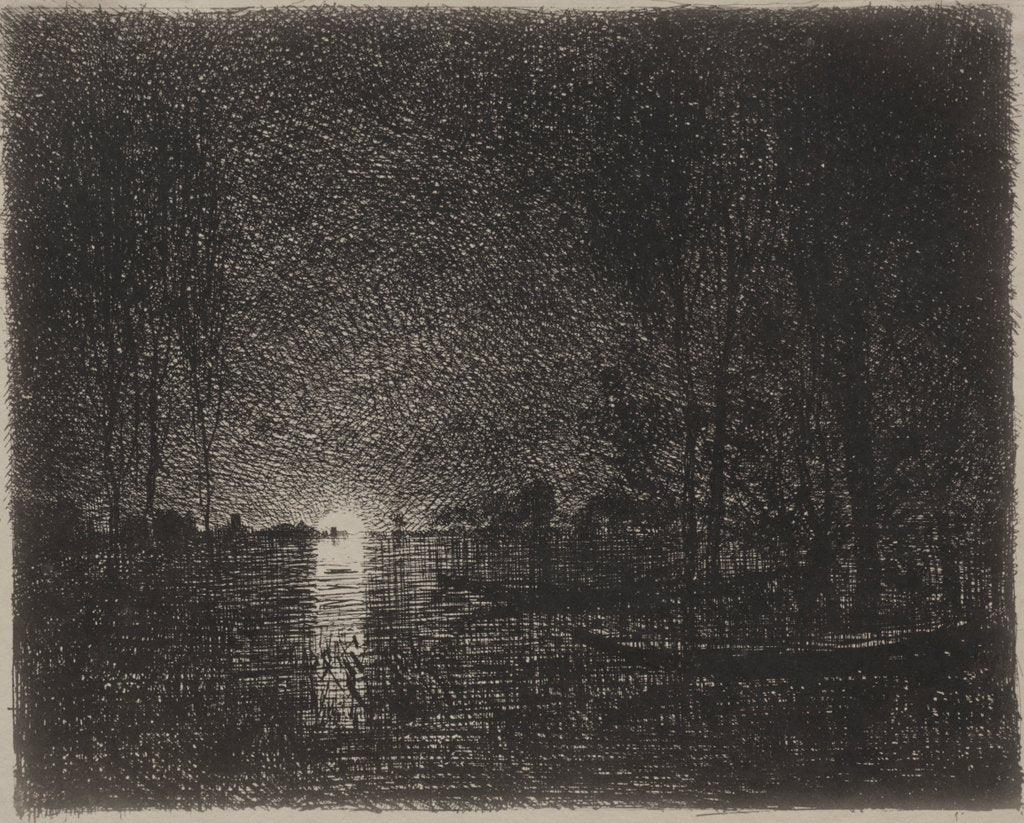 Detail of Nightpiece, original impression 1862, printed in 1921 by Charles François Daubigny